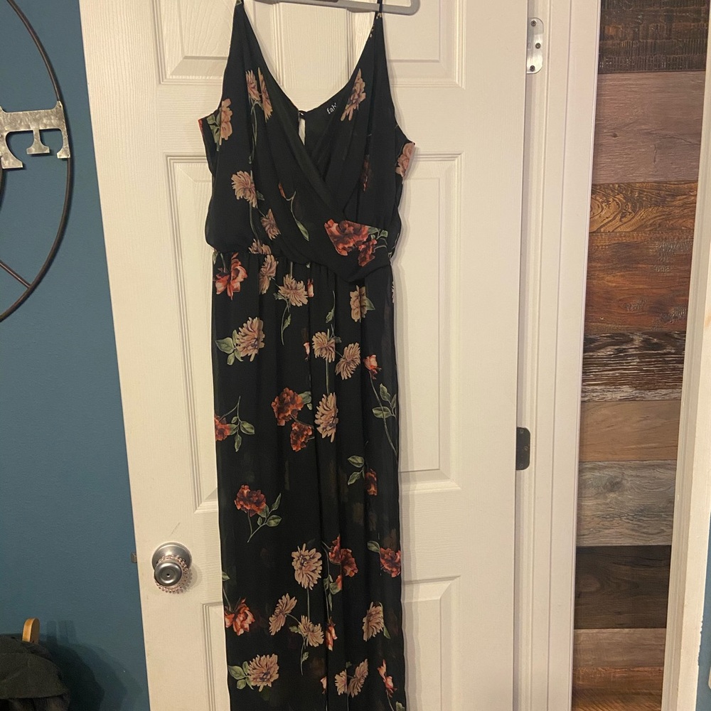 Black with flowers jumpsuit